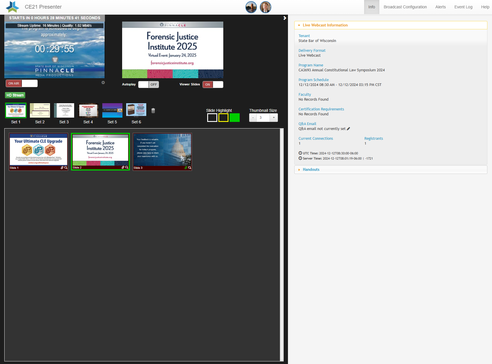 Image of the CE21 Presenter which  is used for digital product arrangement and live webcast management